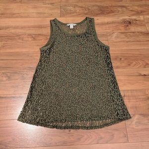 [S] Banana Republic Green Lace Top
